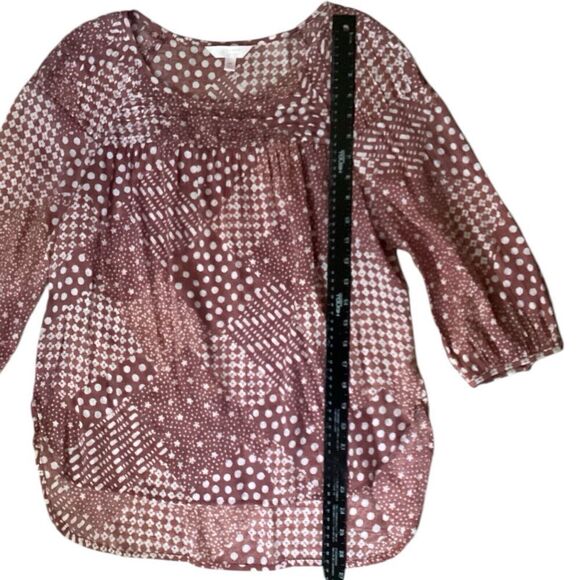 Lauren Conrad Blouse Peasant 3/4 Length sleeve Size M - Picture 2 of 5